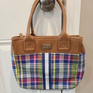 Tommy Hilfiger Plaid Purse Handbag Logo Vintage Preppy. 10x9 inches